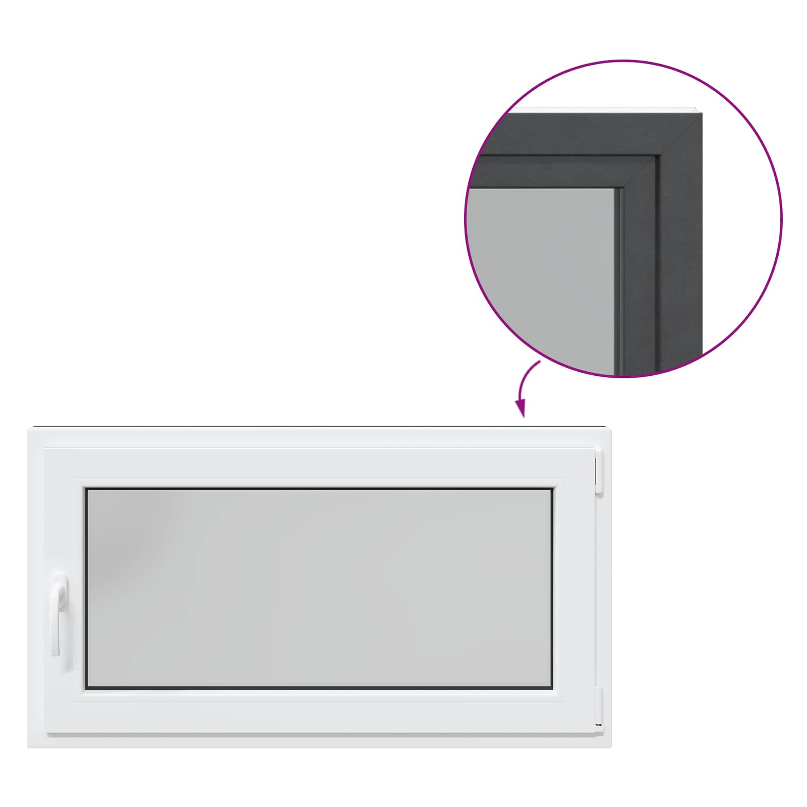 Prozor za podrum RISOR 110 x 70 cm PVC i staklo Antracit