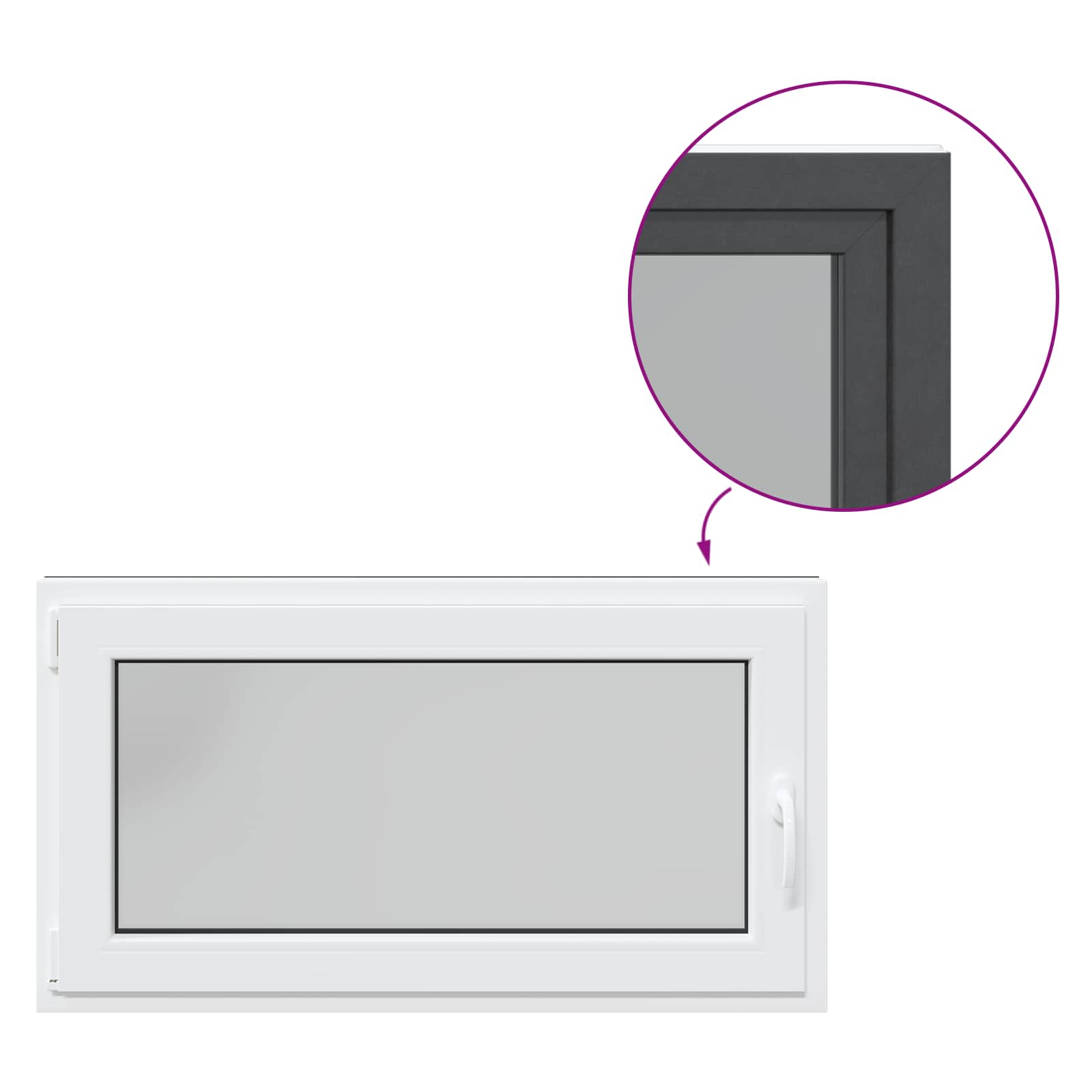 Prozor za podrum RISOR 110 x 70 cm PVC i staklo Antracit