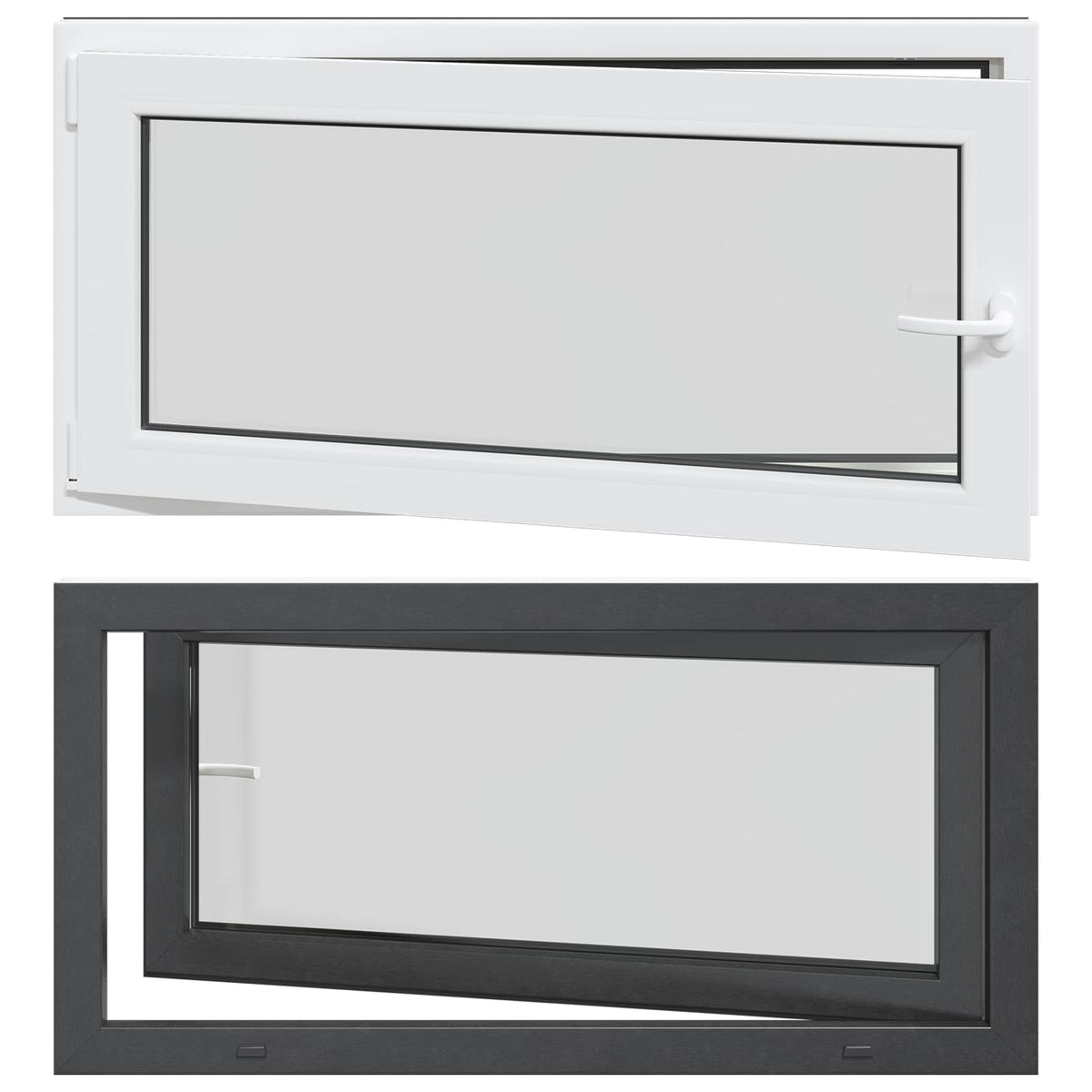 Prozor za podrum RISOR 120 x 60 cm PVC i staklo Antracit