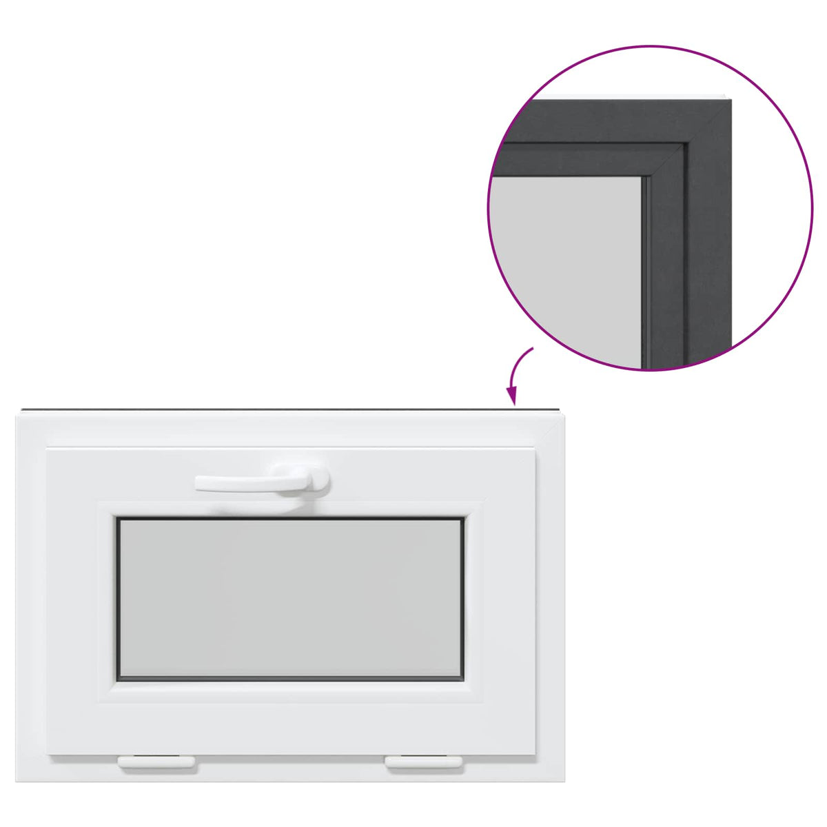 Prozor za podrum RISOR 60 x 40 cm PVC i staklo Antracit
