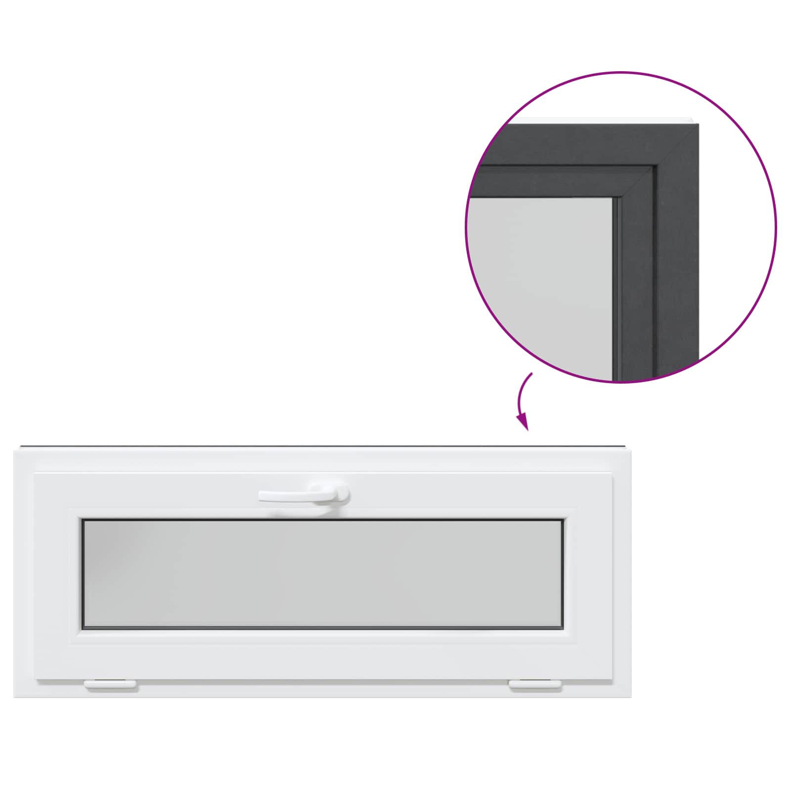 Prozor za podrum RISOR 100 x 40 cm PVC i staklo Antracit