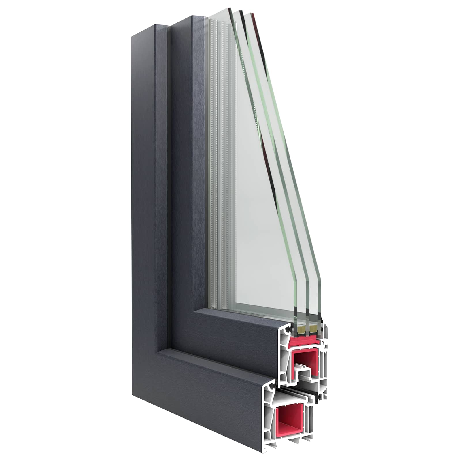 Prozor za podrum RISOR 100 x 40 cm PVC i staklo Antracit