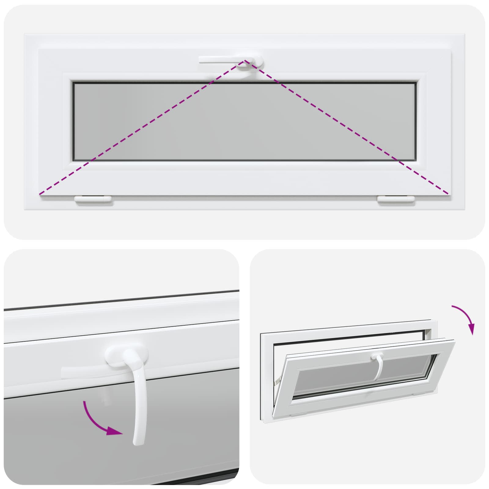 Prozor za podrum RISOR 100 x 40 cm PVC i staklo Antracit