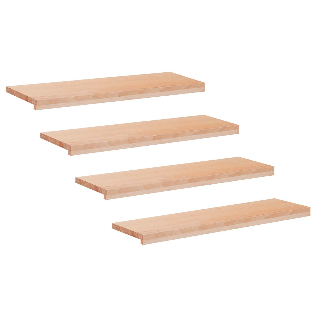 Step treads 4 kom. 100 x 30 x 2 cm Prirodna Čvrsto drvo bukve
