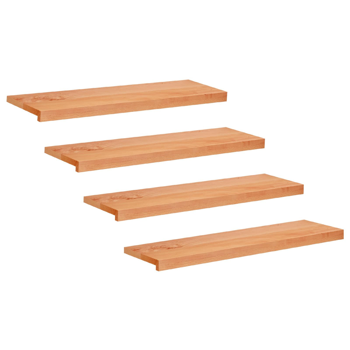 Step treads 4 kom. 100 x 25 x 2 cm Lak Čvrsto drvo bukve
