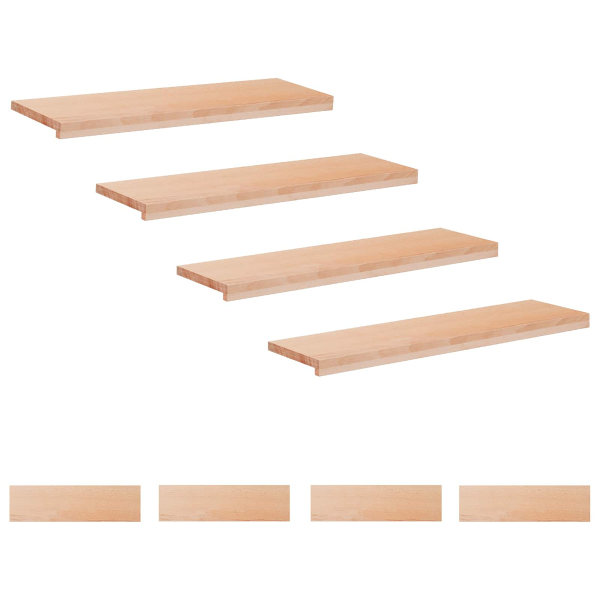 Step treads 8 kom. 100 x 30 x 2 cm Prirodna Čvrsto drvo bukve