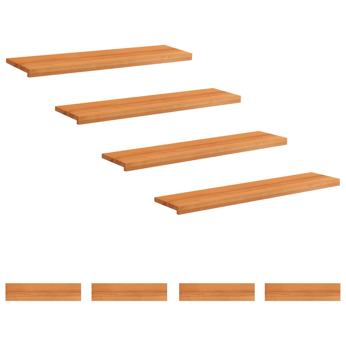 Step treads 8 kom. 110 x 25 x 2 cm Svijetlosmeđa