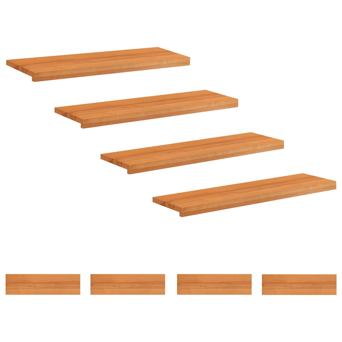 Step treads 8 kom. 100 x 30 x 2 cm Svijetlosmeđa