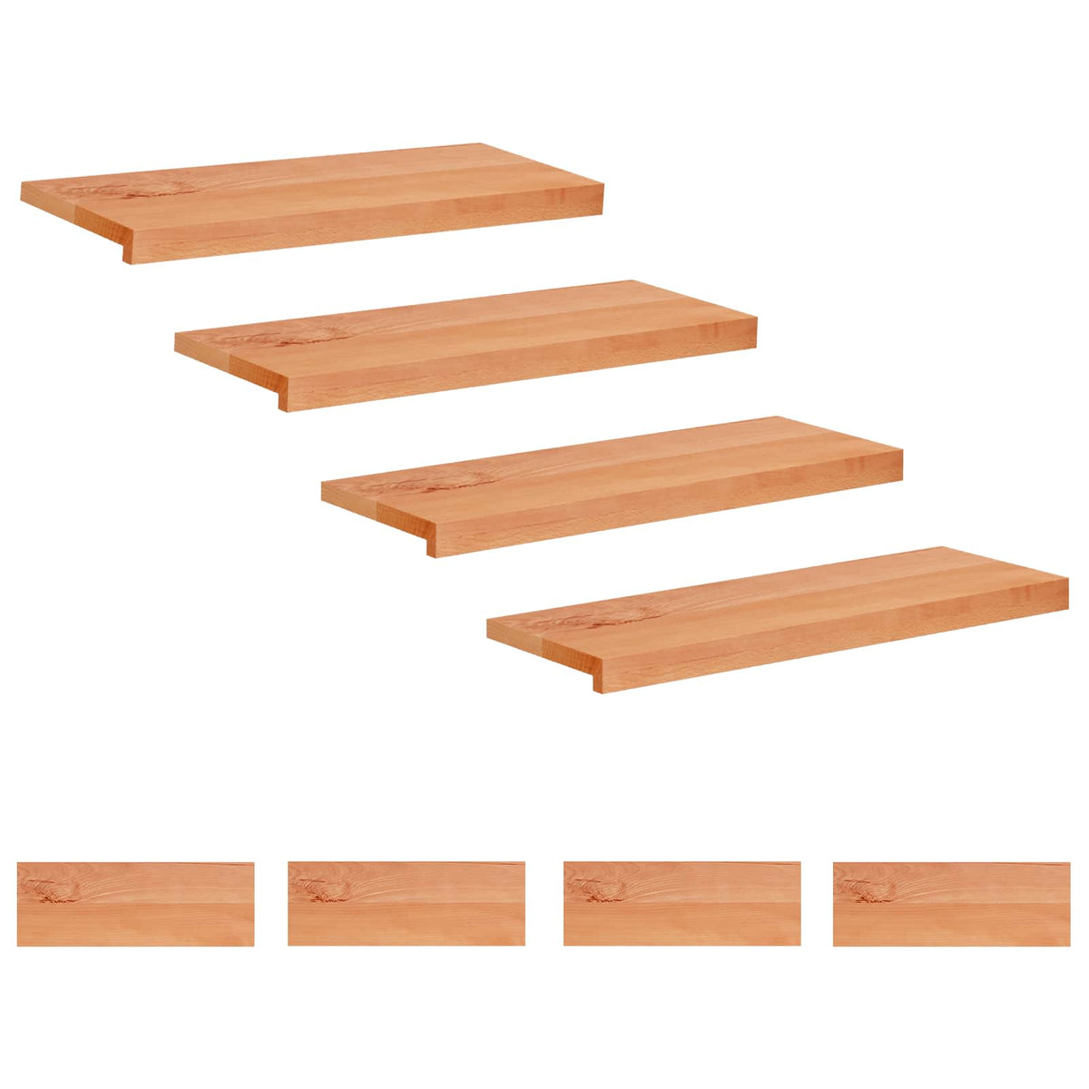 Step treads 8 kom. 70 x 25 x 2 cm Lak Čvrsto drvo bukve