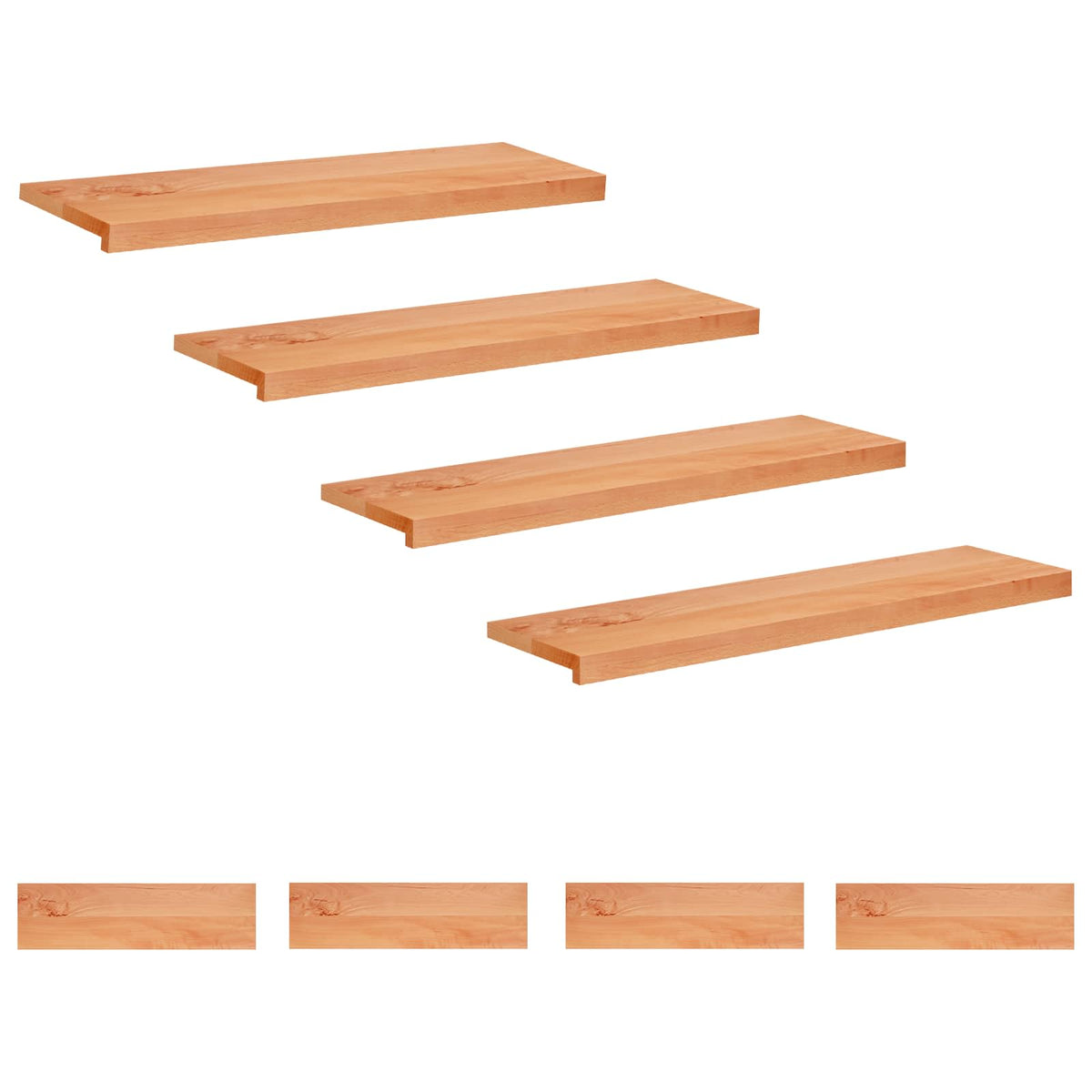 Step treads 8 kom. 90 x 25 x 2 cm Lak Čvrsto drvo bukve