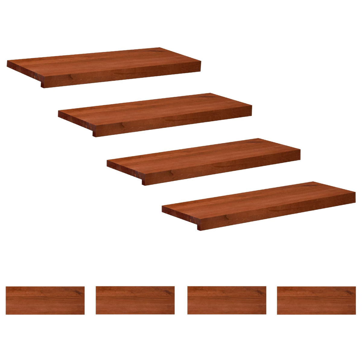 Step treads 8 kom. 70 x 30 x 2 cm Smeđa Čvrsto drvo bukve