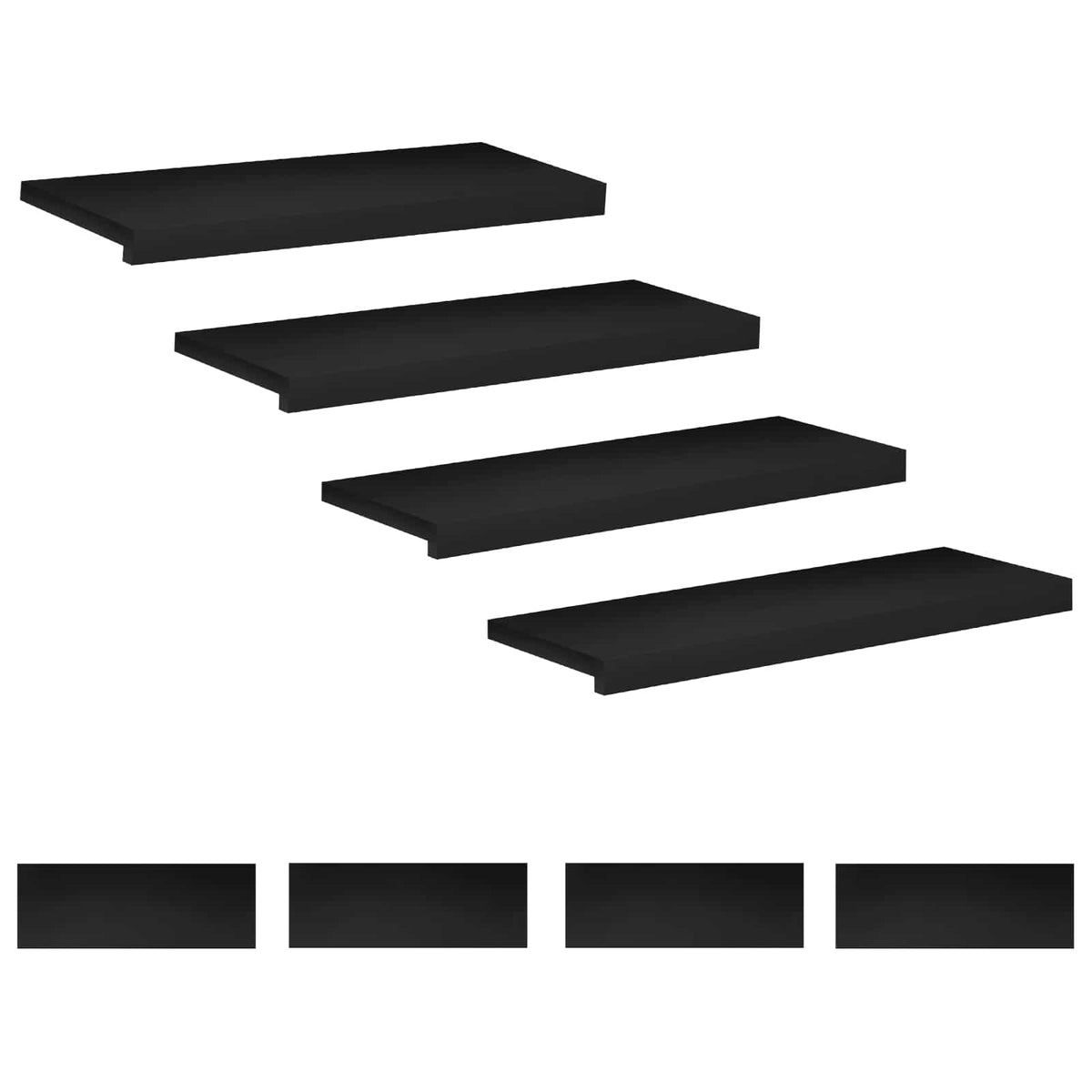 Step treads 8 kom. 70 x 30 x 2 cm Crna Čvrsto drvo bukve