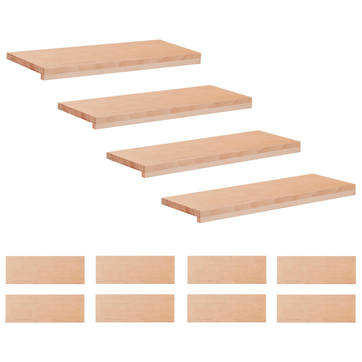 Step treads 12 kom. 80 x 30 x 2 cm Prirodna Čvrsto drvo bukve
