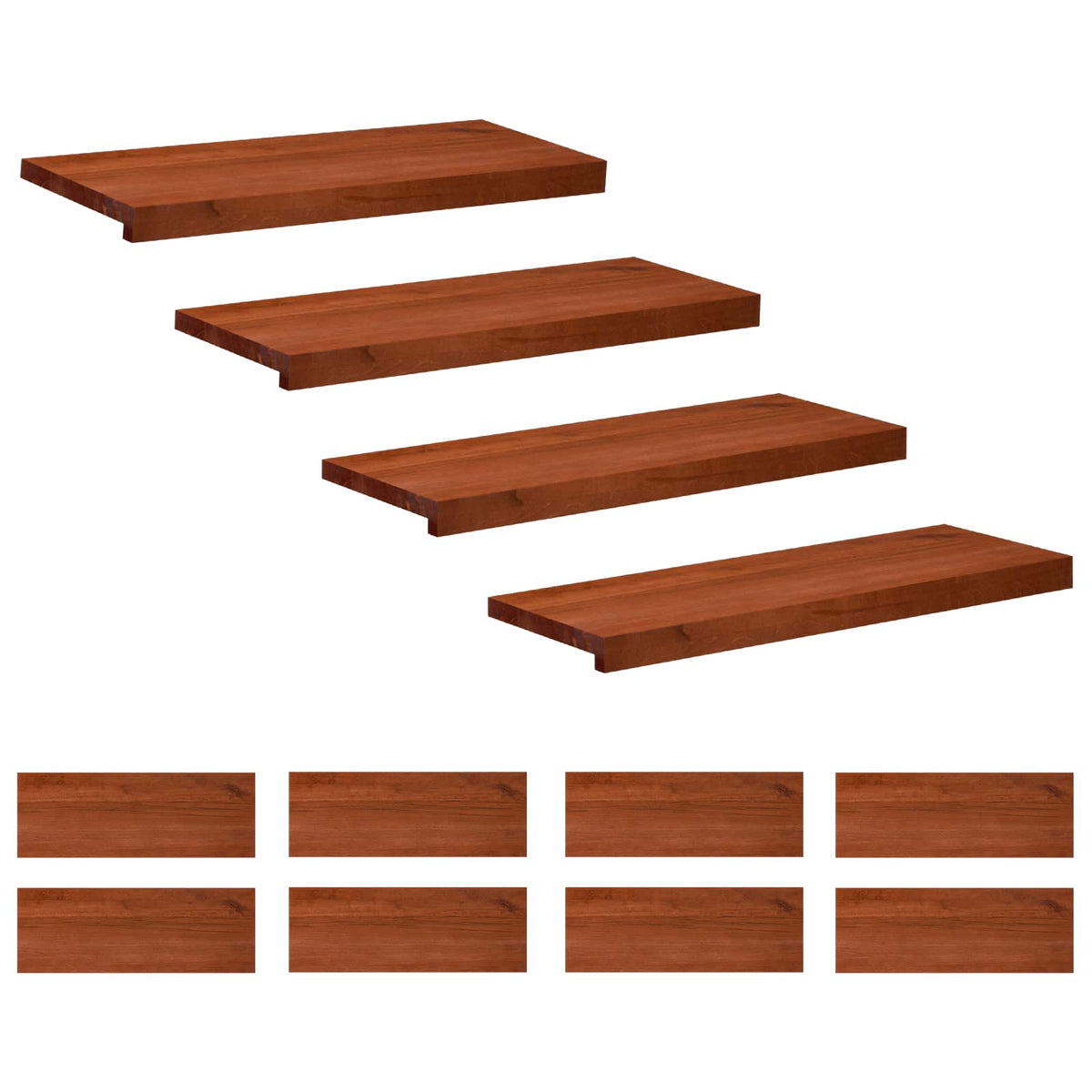 Step treads 12 kom. 80 x 25 x 2 cm Smeđa Čvrsto drvo bukve