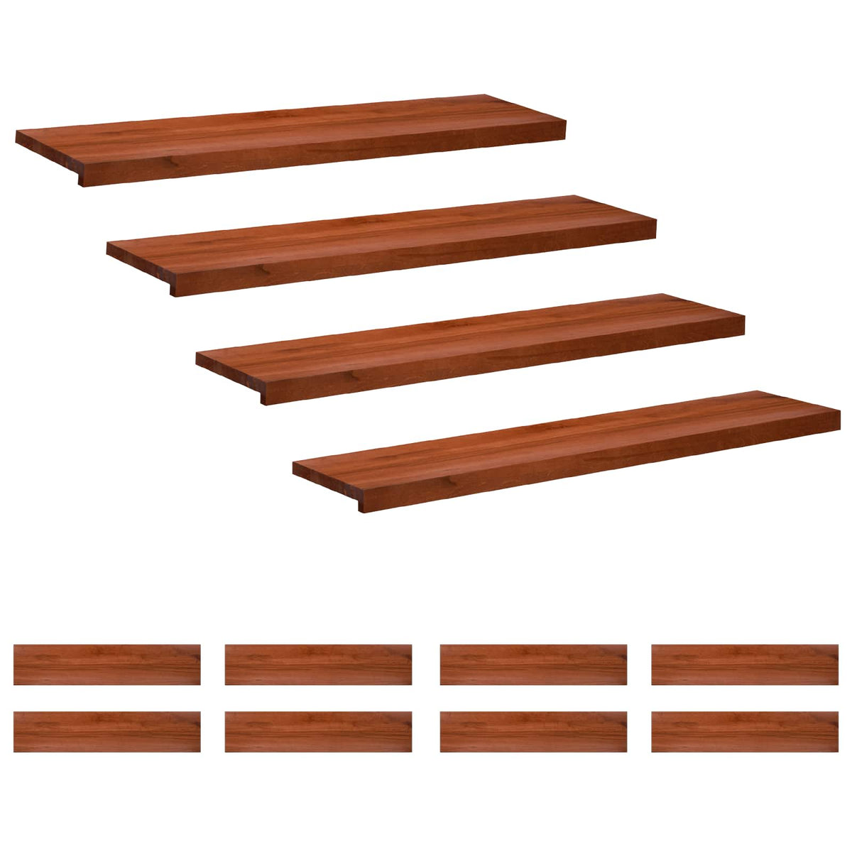 Step treads 12 kom. 120 x 30 x 2 cm Smeđa Čvrsto drvo bukve