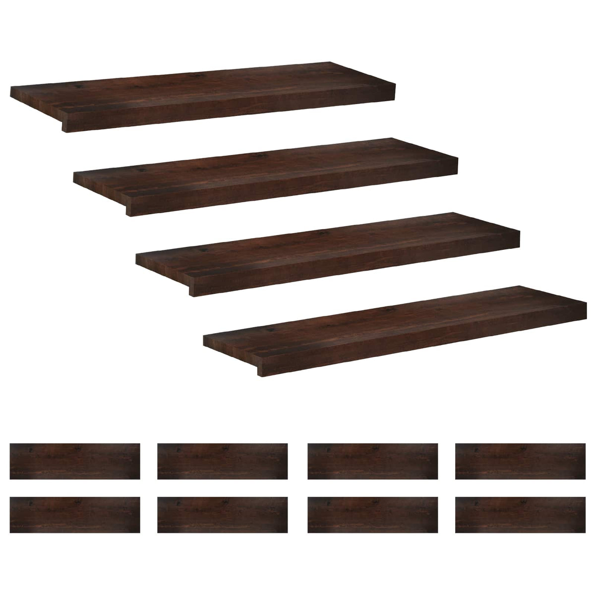 Step treads 12 kom. 100 x 30 x 2 cm Tamno smeđa