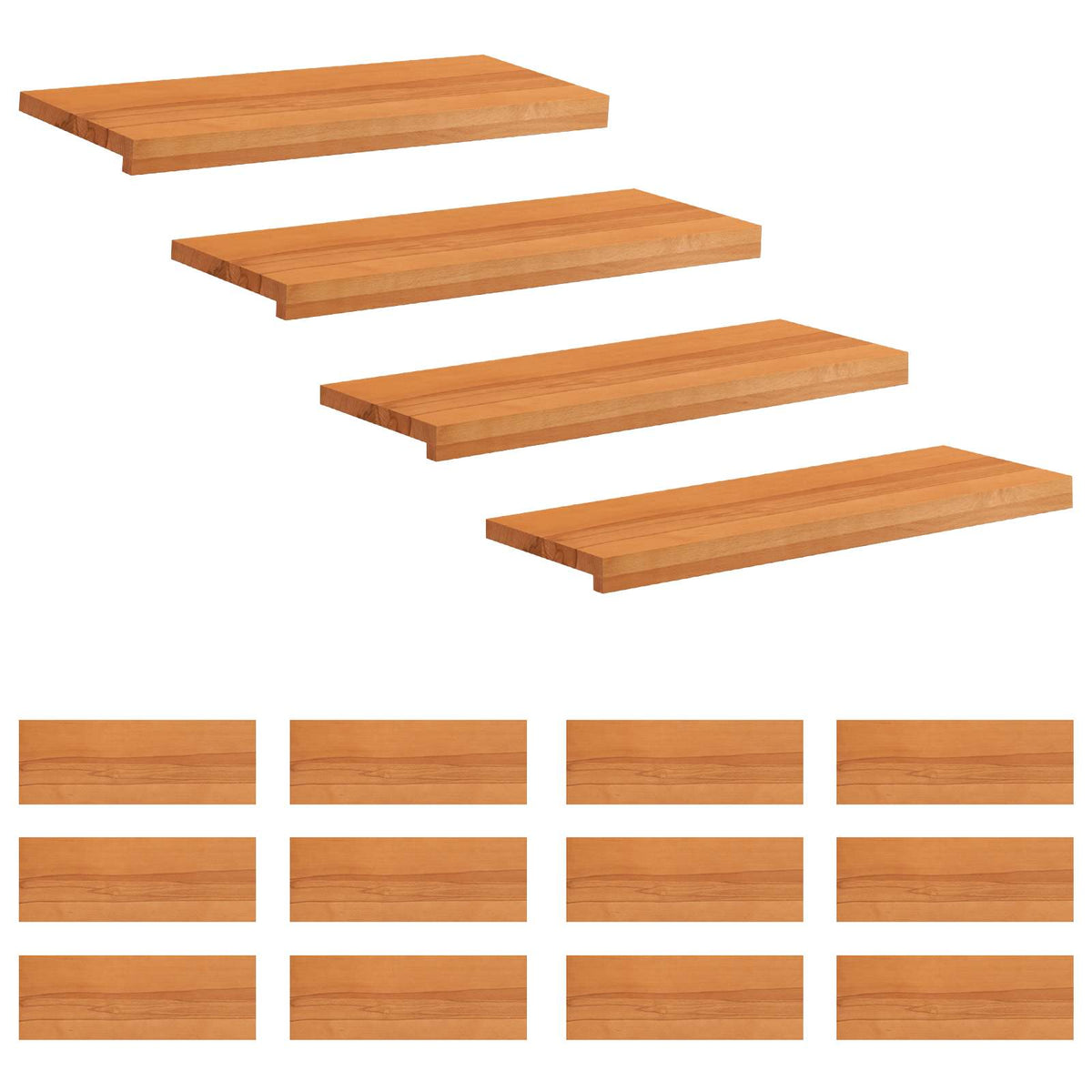 Step treads 16 kom. 80 x 25 x 2 cm Svijetlosmeđa