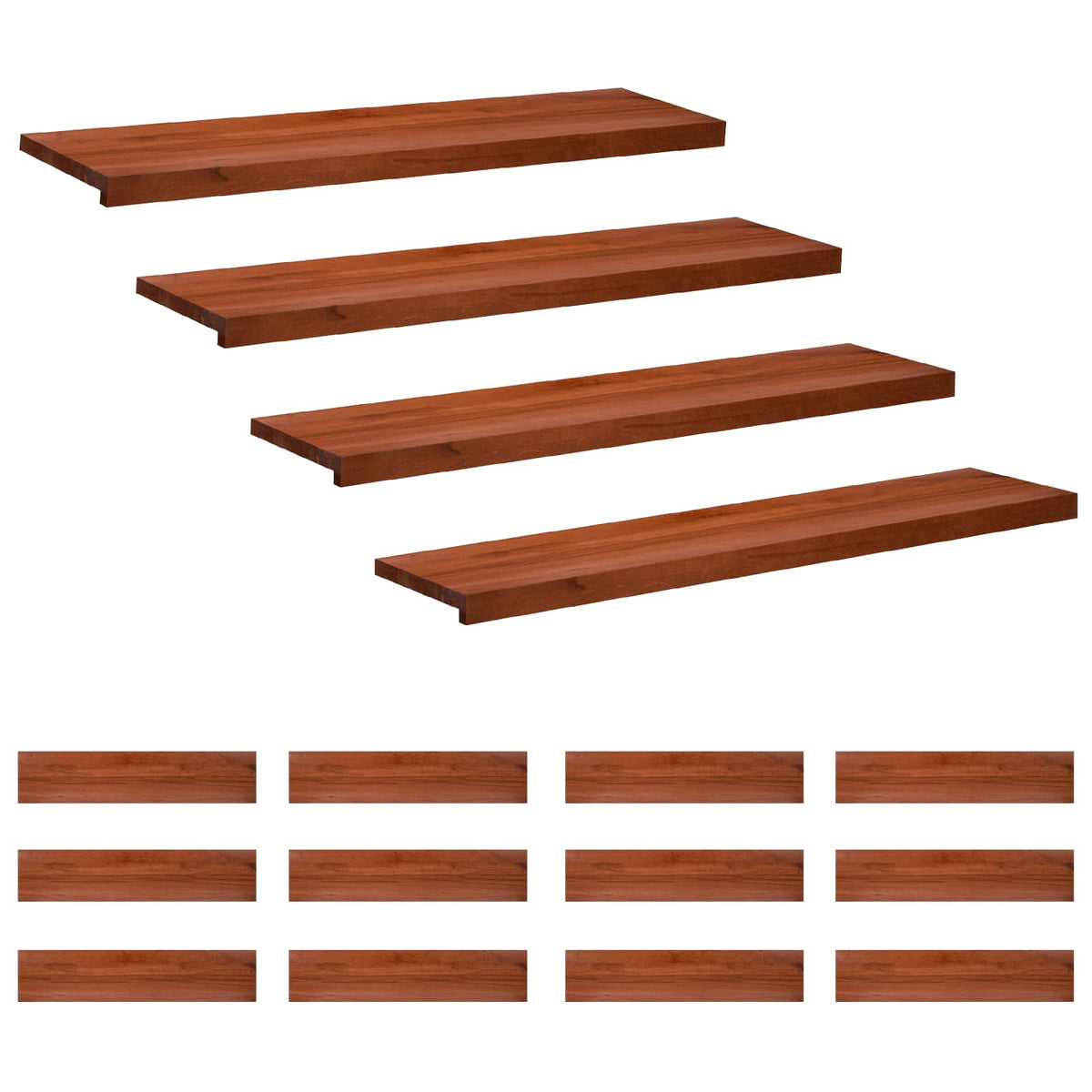 Step treads 16 kom. 120 x 25 x 2 cm Smeđa Čvrsto drvo bukve