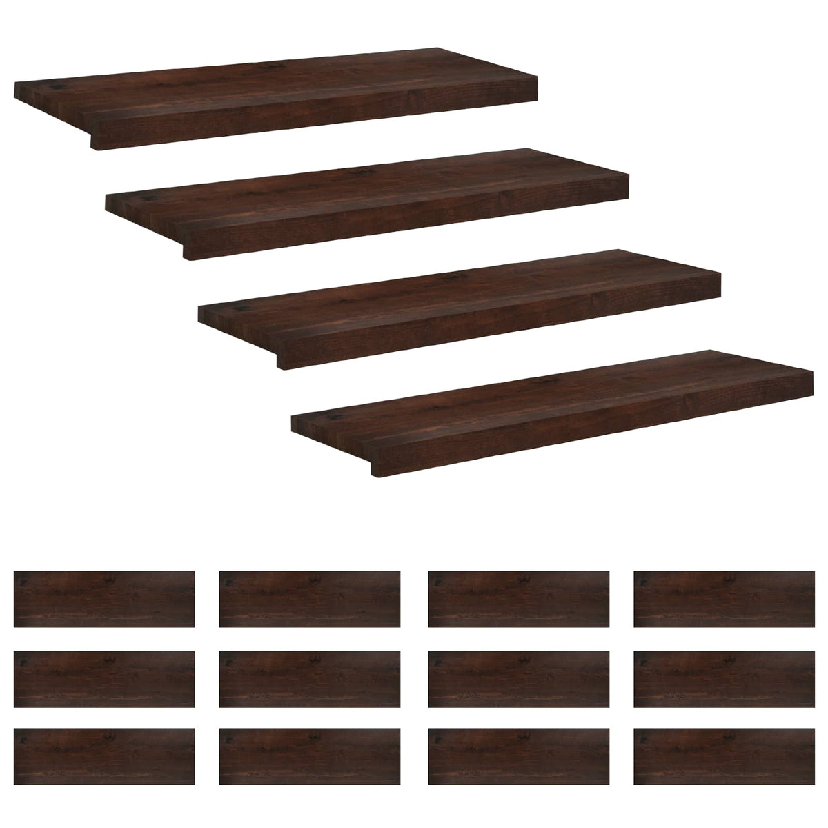 Step treads 16 kom. 80 x 25 x 2 cm Tamno smeđa