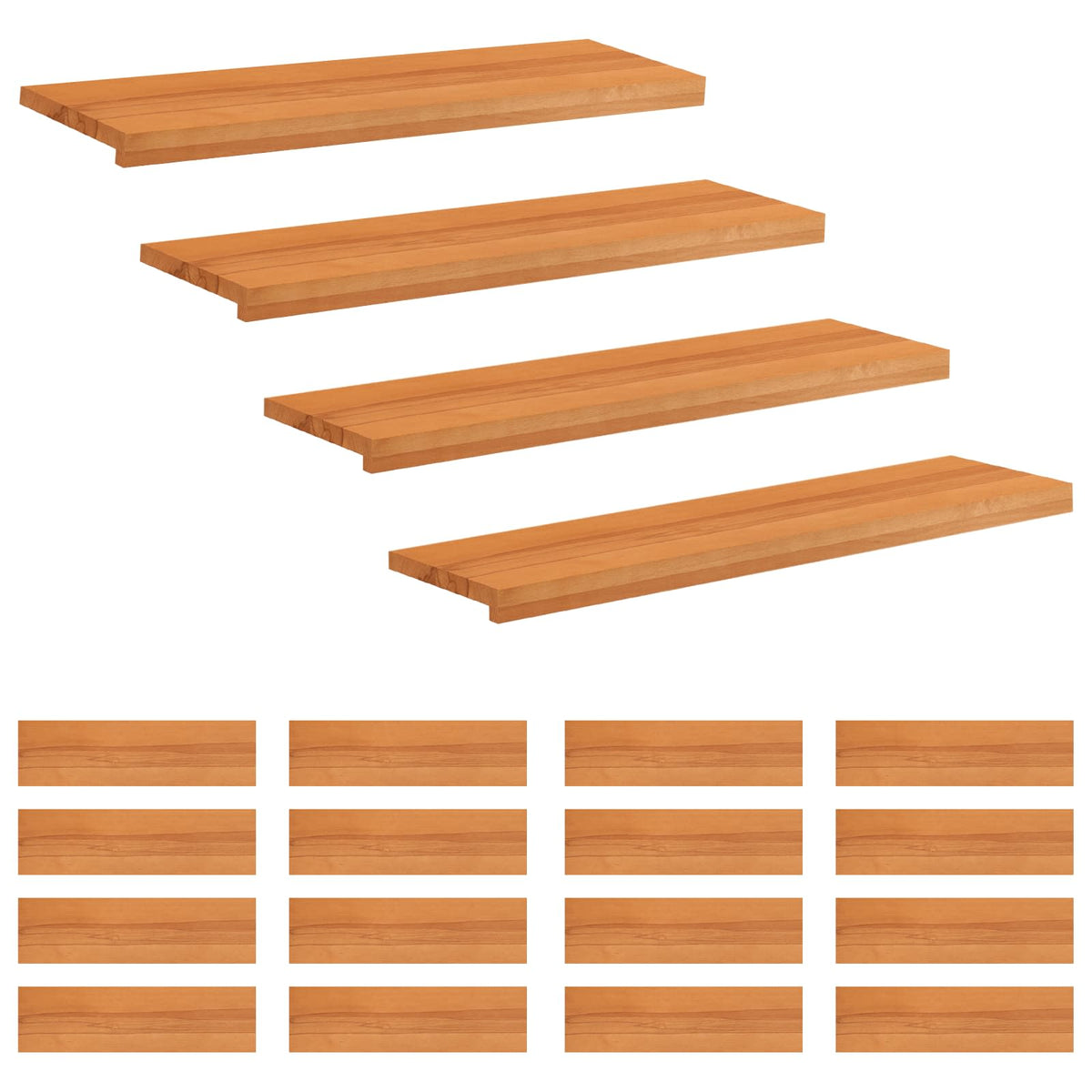 Step treads 20 kom. 100 x 25 x 2 cm Svijetlosmeđa