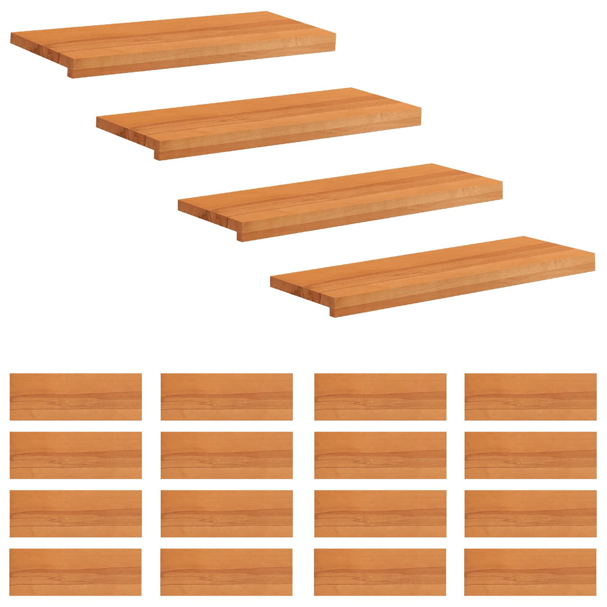 Step treads 20 kom. 80 x 30 x 2 cm Svijetlosmeđa
