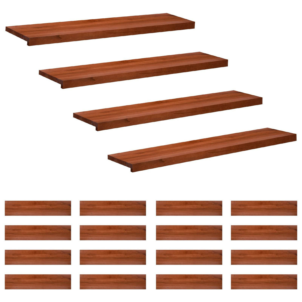 Step treads 20 kom. 120 x 25 x 2 cm Smeđa Čvrsto drvo bukve