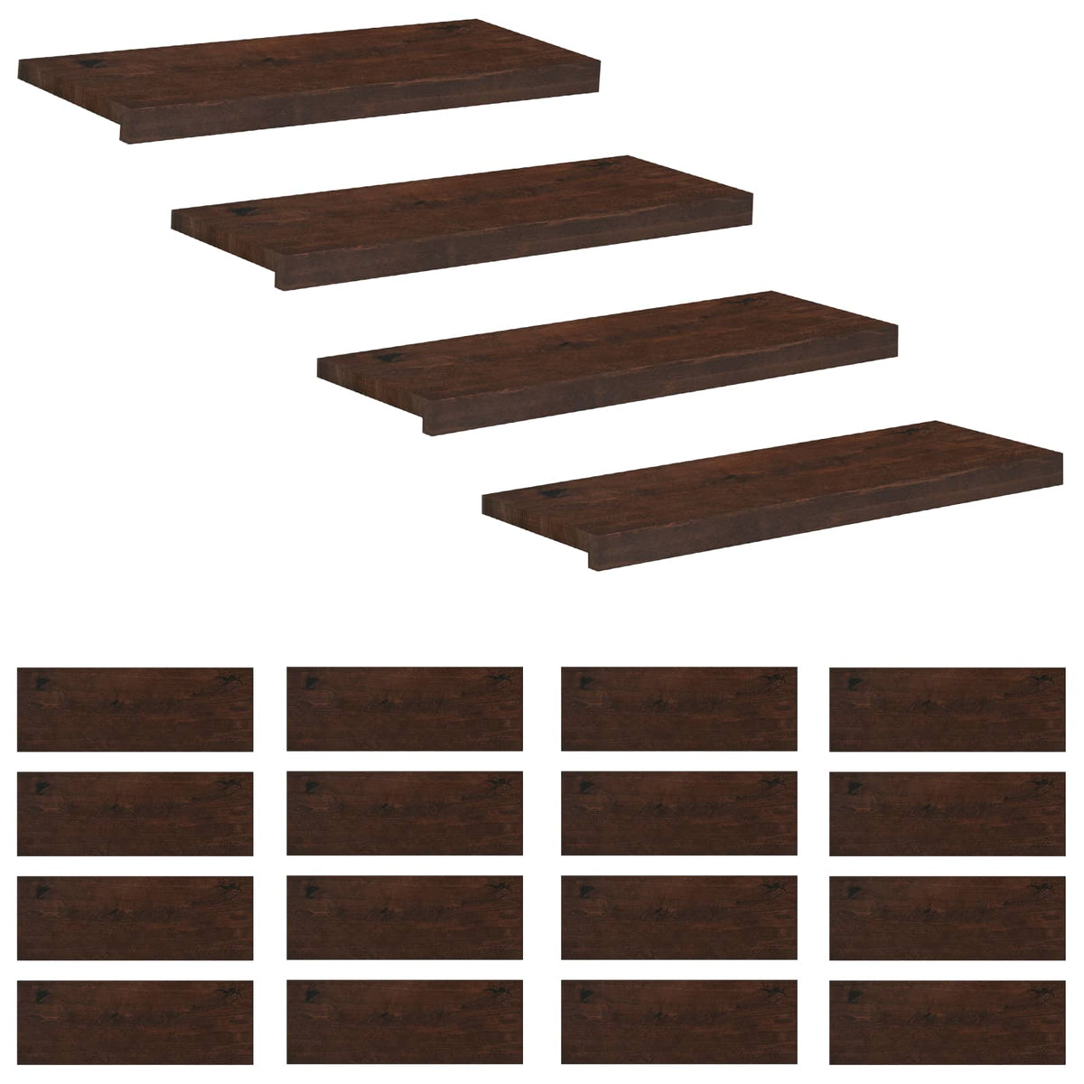 Step treads 20 kom. 80 x 25 x 2 cm Tamno smeđa