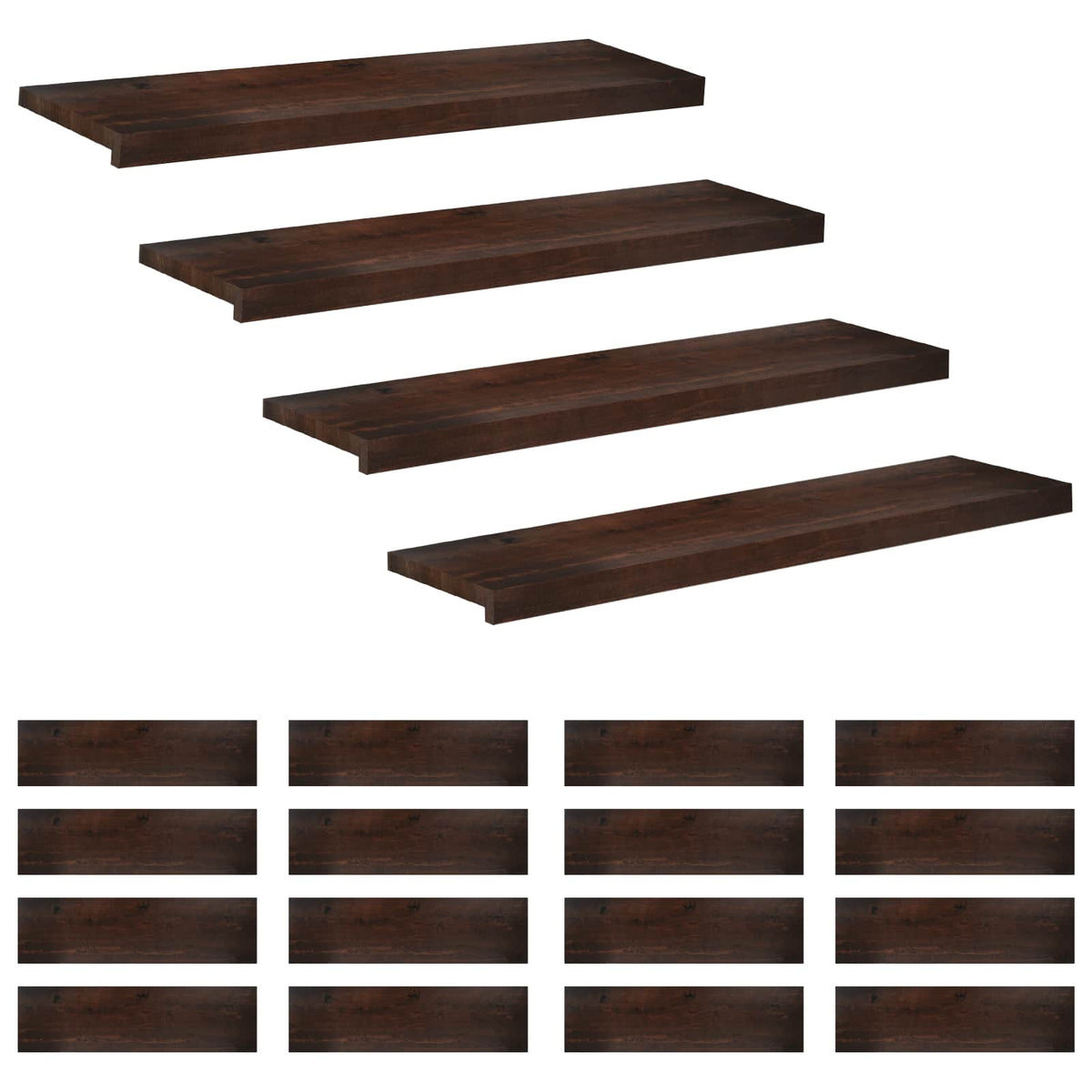 Step treads 20 kom. 90 x 30 x 2 cm Tamno smeđa