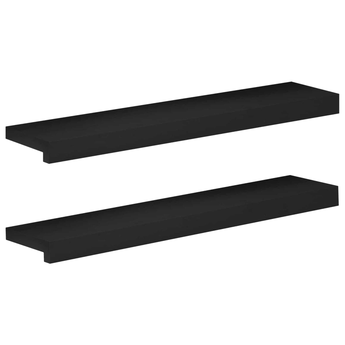 Prozorske klupice 2 kom. Crna 70 x 20 x 2 cm Čvrsto drvo bukve