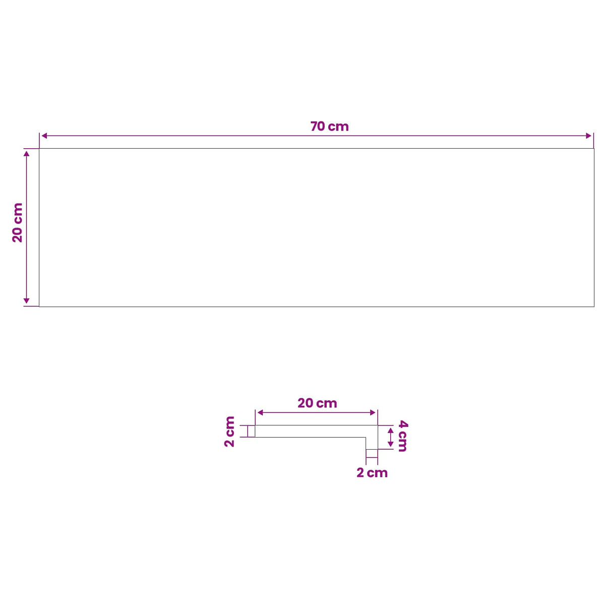 Prozorske klupice 2 kom. Crna 70 x 20 x 2 cm Čvrsto drvo bukve