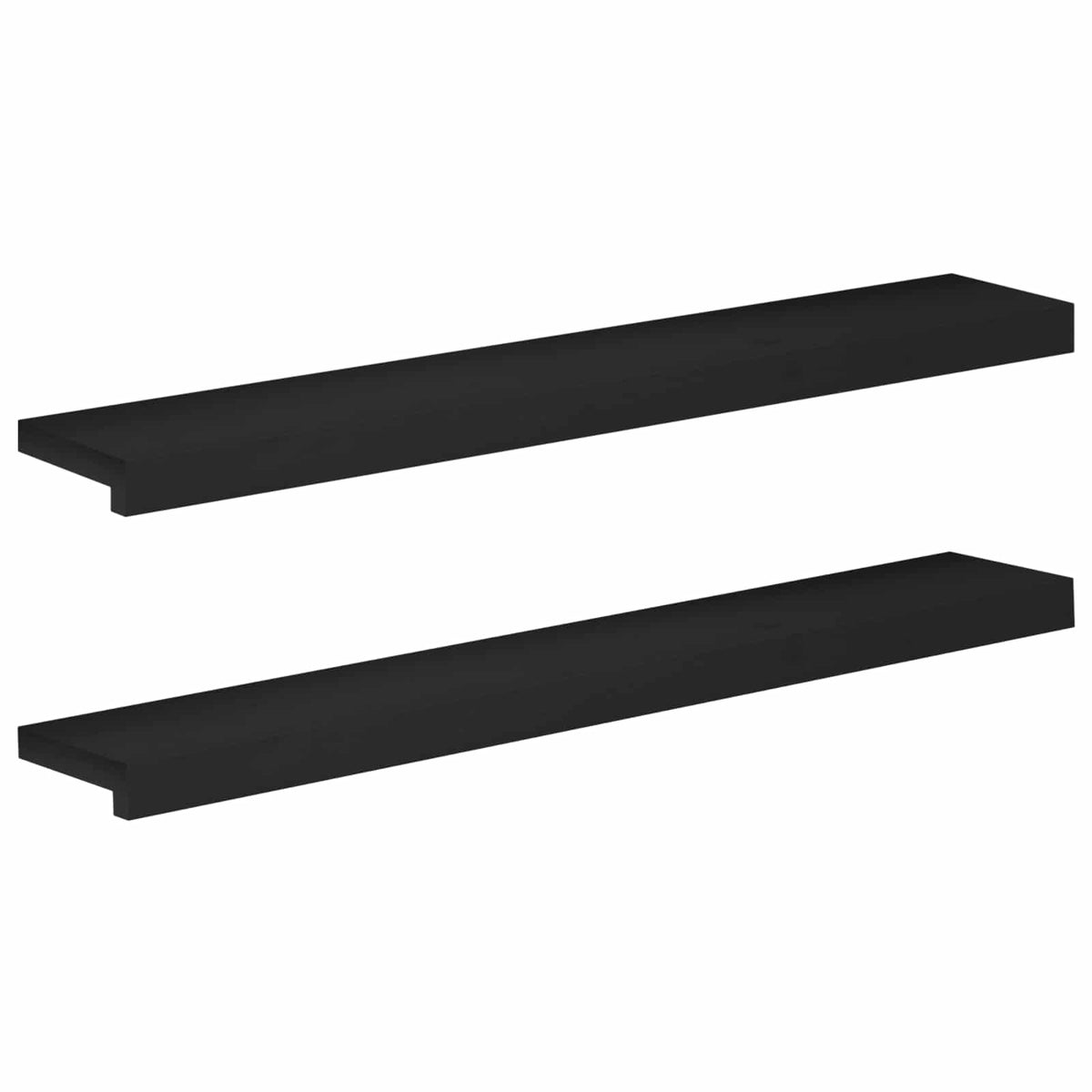 Prozorske klupice 2 kom. Crna 90 x 20 x 2 cm Čvrsto drvo bukve