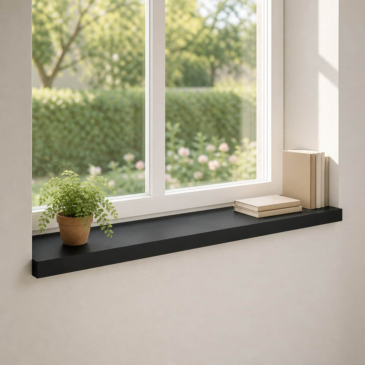 Prozorske klupice 2 kom. Crna 100 x 30 x 2 cm Čvrsto drvo bukve