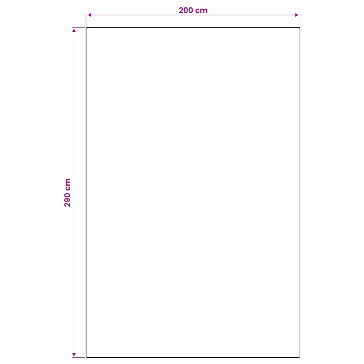 Tepih za područje Prirodna i crna 200 x 290 cm PET