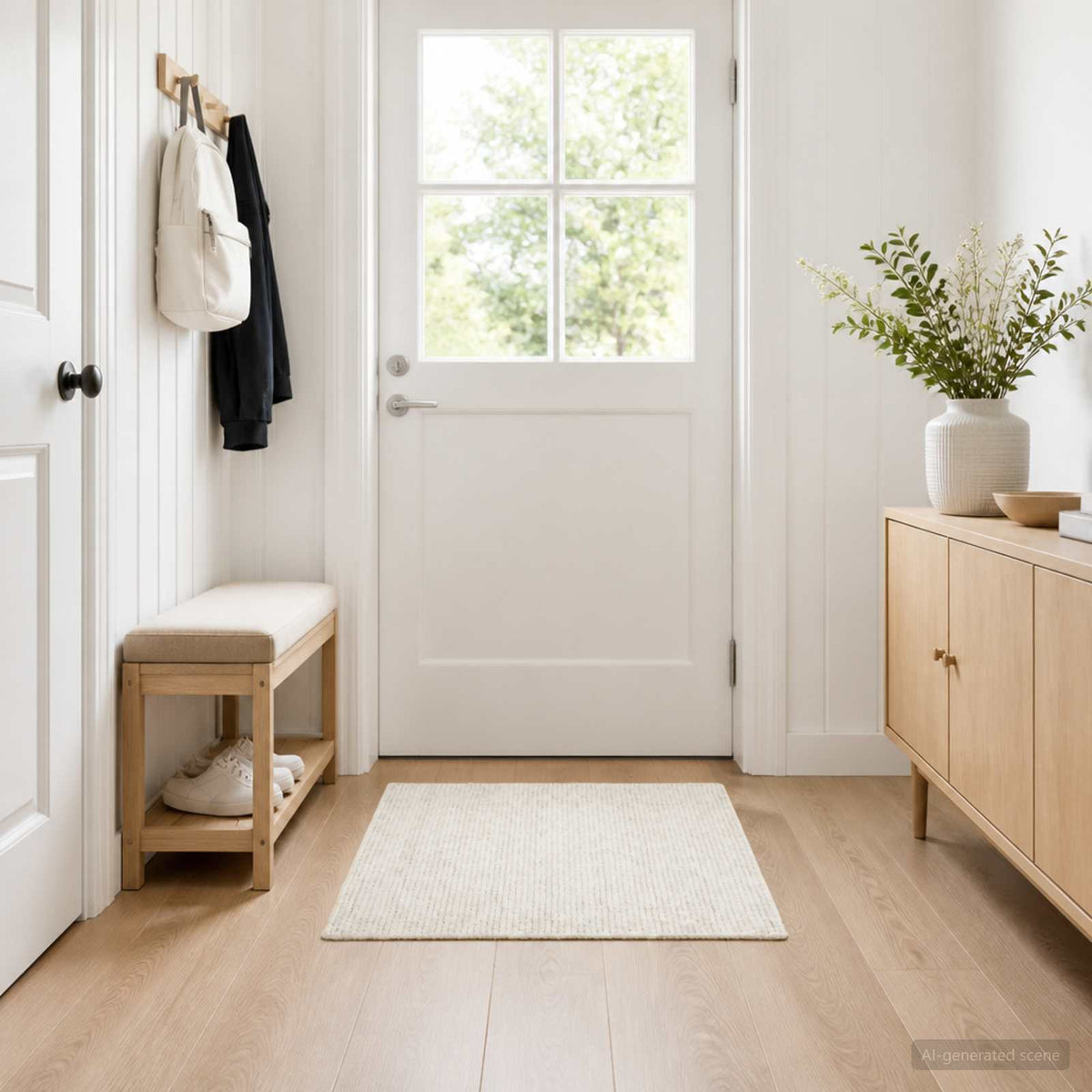 Tepih Krem 100 x 100 cm 100% poliester 3 mm Mogu se prati