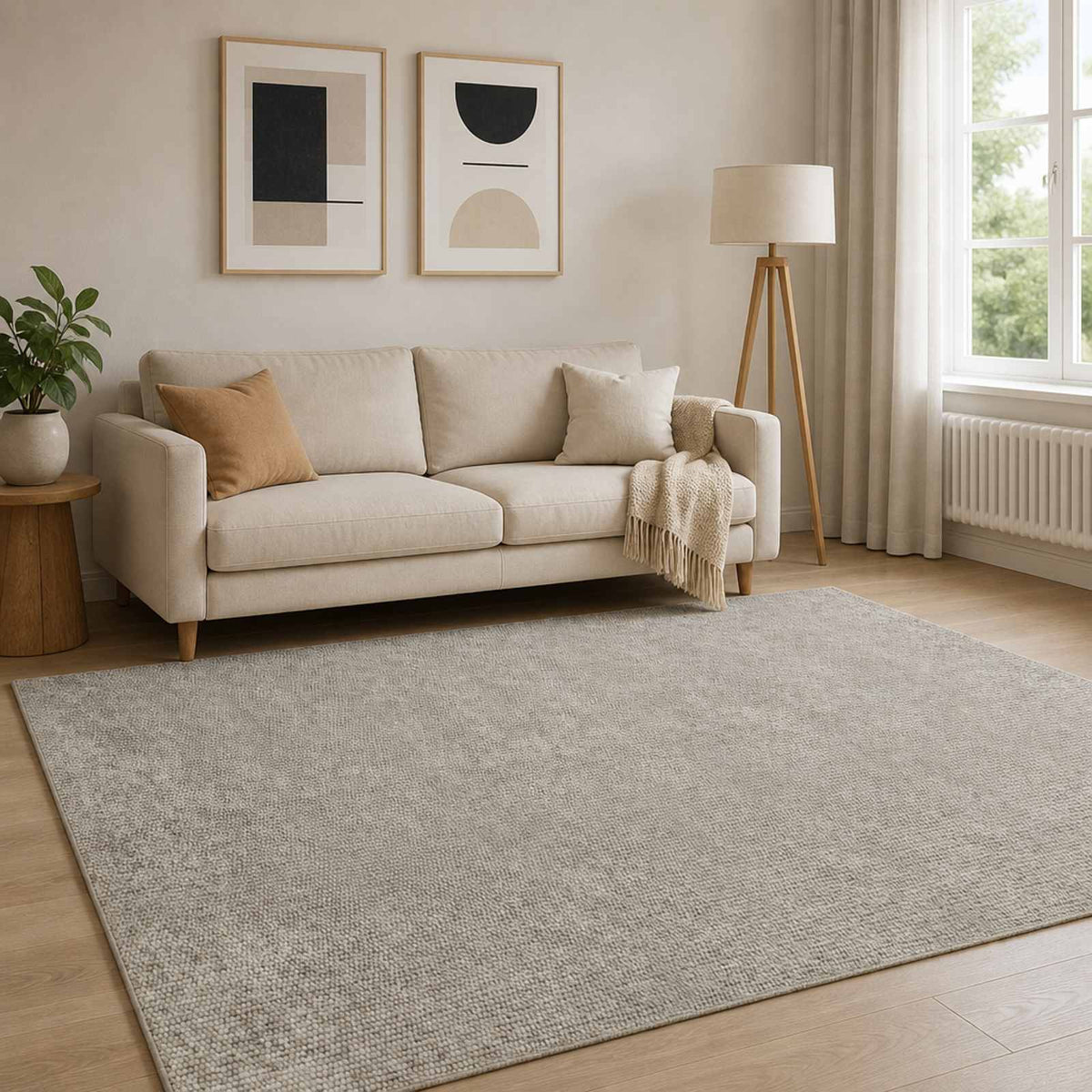 Tepih Bež 120 x 180 cm 100% poliester 3 mm Mogu se prati