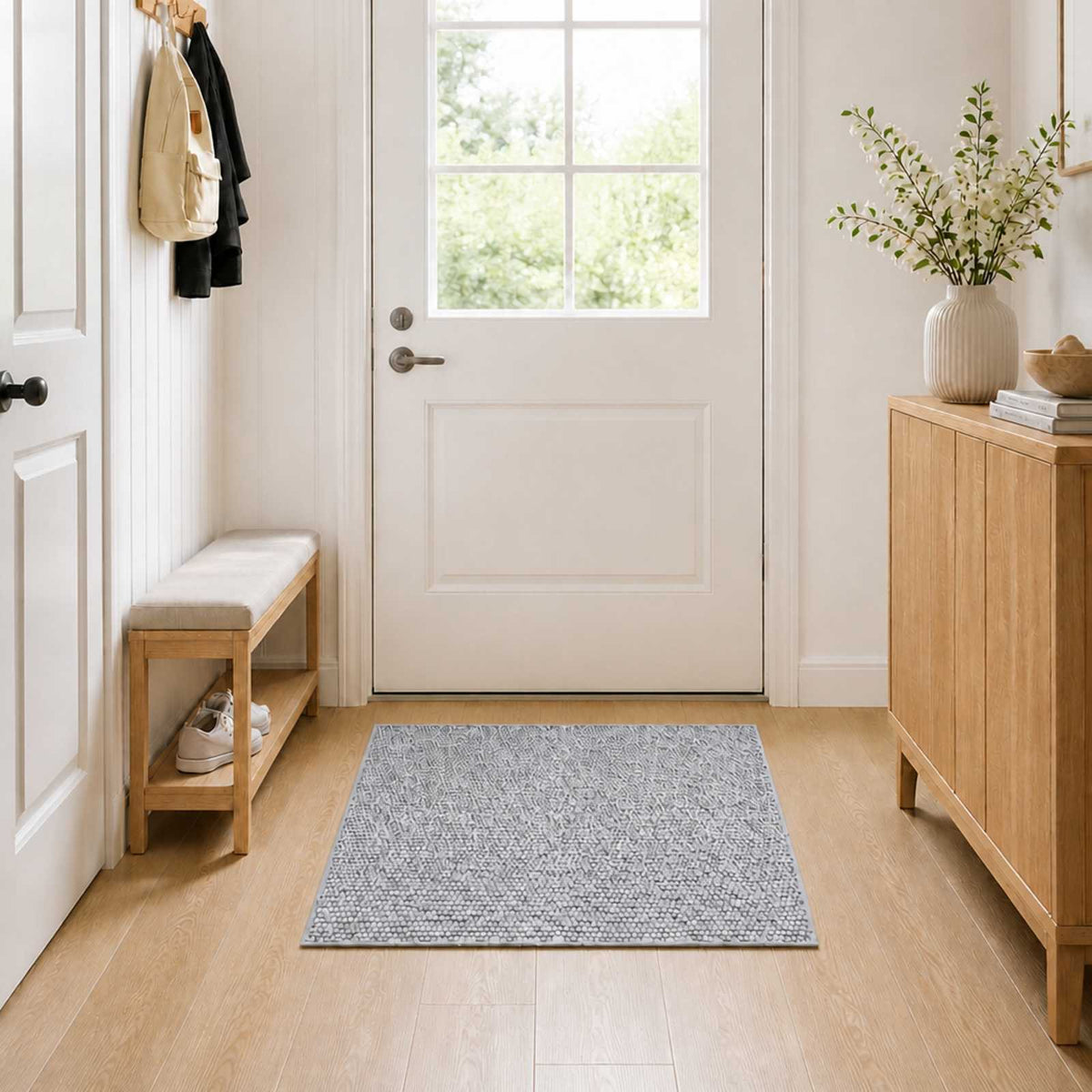 Tepih Siva 100 x 100 cm 100% poliester 3 mm Mogu se prati