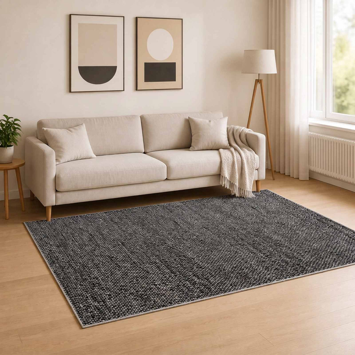 Tepih Antracit 120 x 180 cm 100% poliester 3 mm Mogu se prati