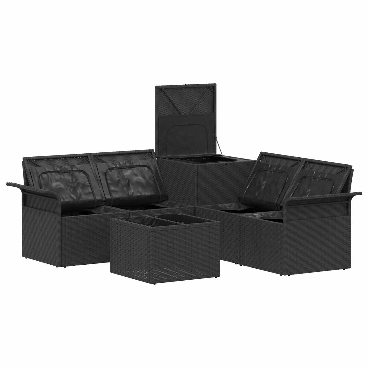 Set sofe 6 kom. 4-Broj sjedala Crna i krem-bijela