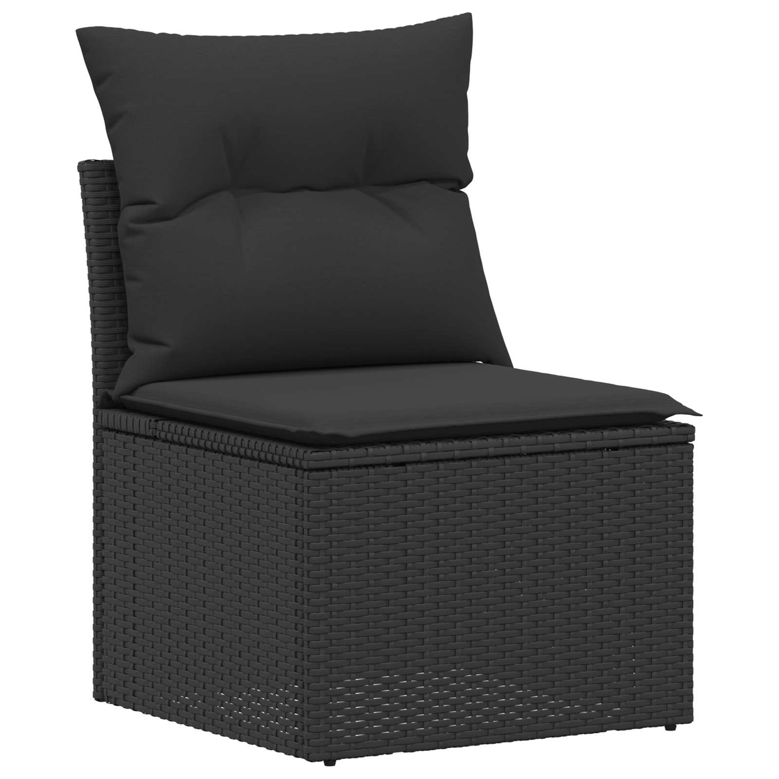 Set sofe 6 pcs 4-Broj sjedala Crna Poli Rattan i čelik