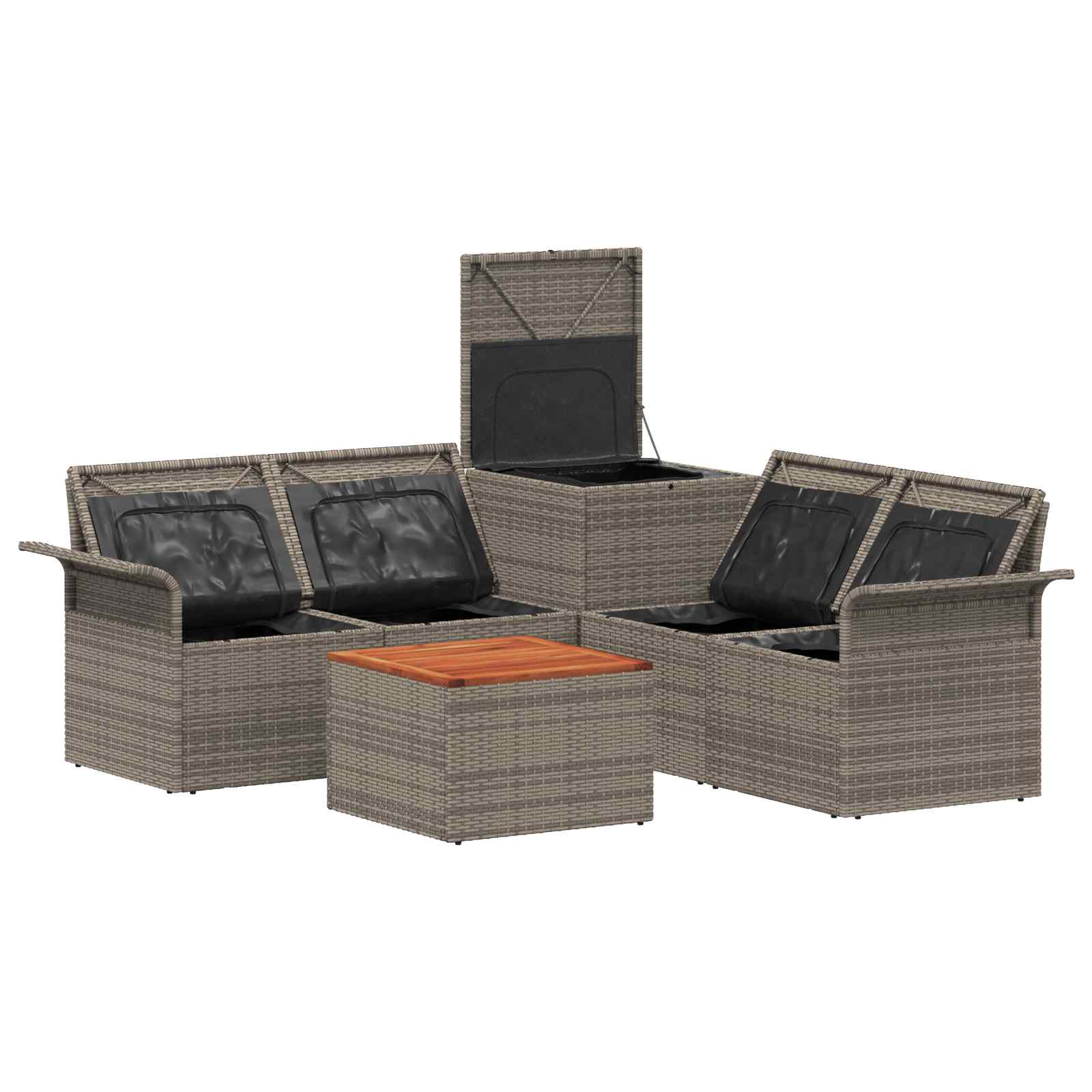 Set sofe 6 pcs 4-Broj sjedala Siva i tamno siva