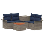 Set sofe 6 pcs 4-Broj sjedala Siva i tamnoplava