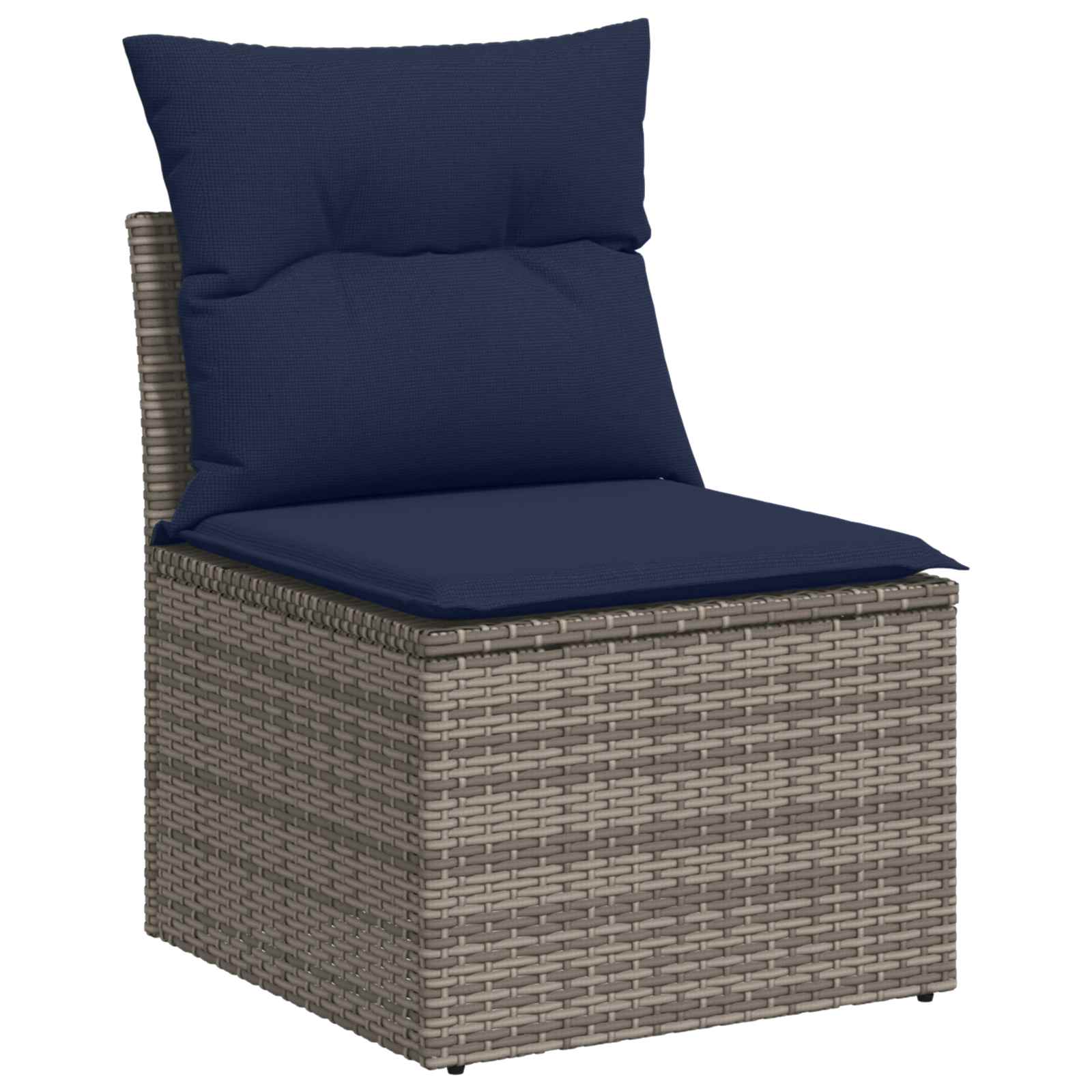 Set sofe 6 kom. Siva i tamnoplava Poli Rattan i čelik