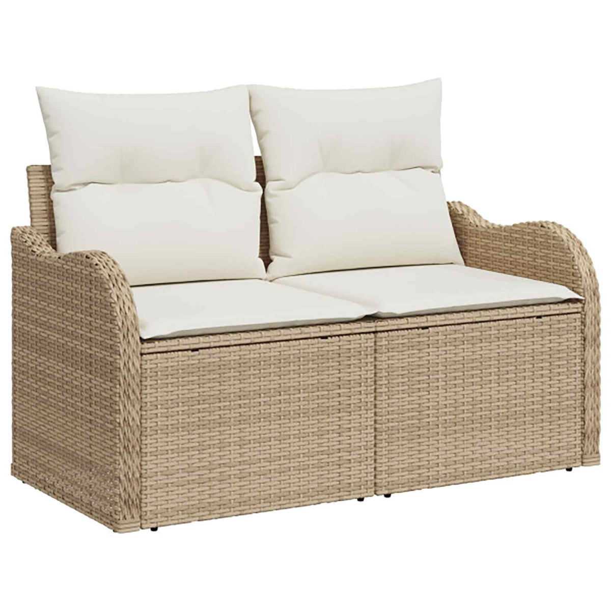 Set sofe 6 kom. Bež i krem bijela Poli Rattan i čelik