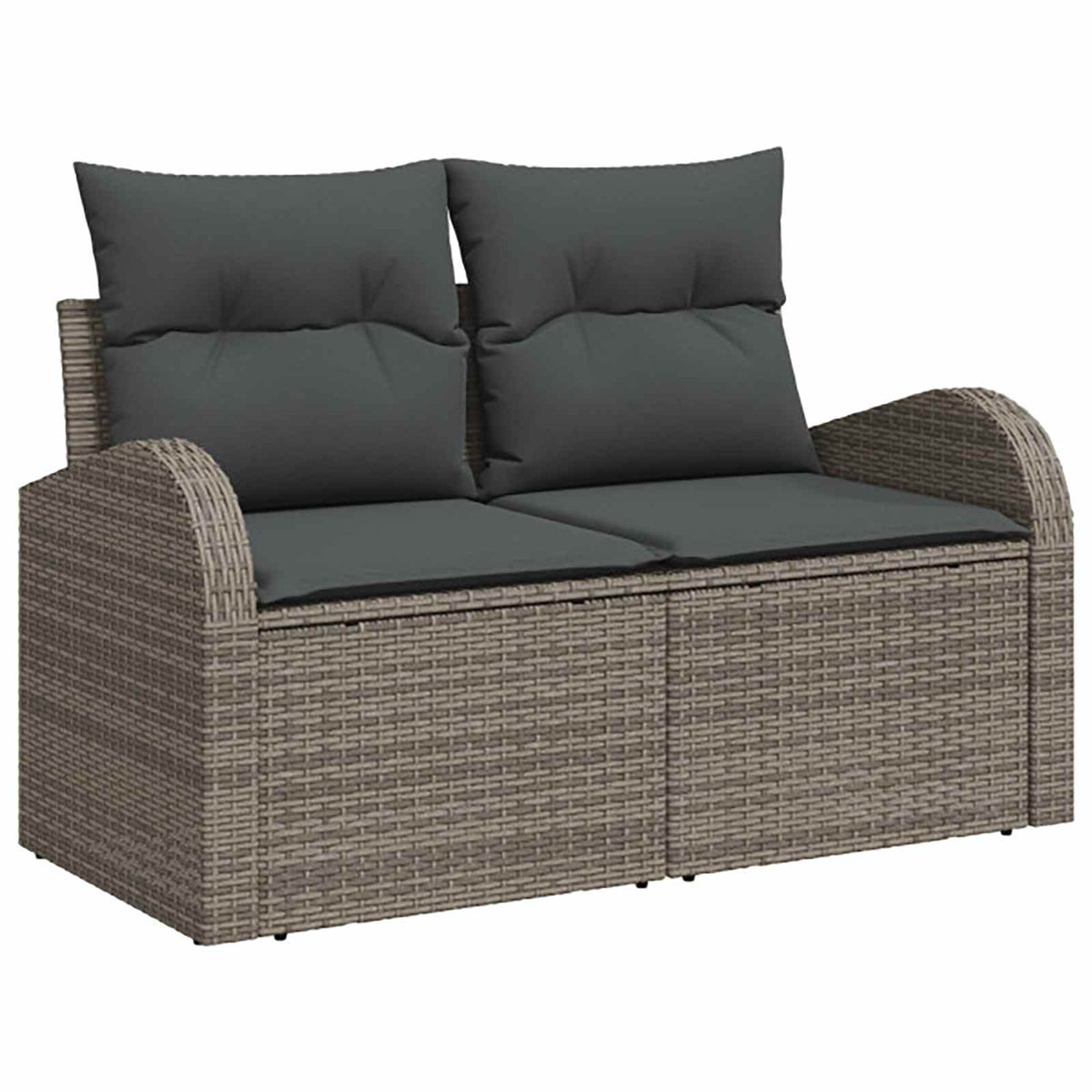 Set sofe 6 kom. Siva i tamno siva Poli Rattan i čelik