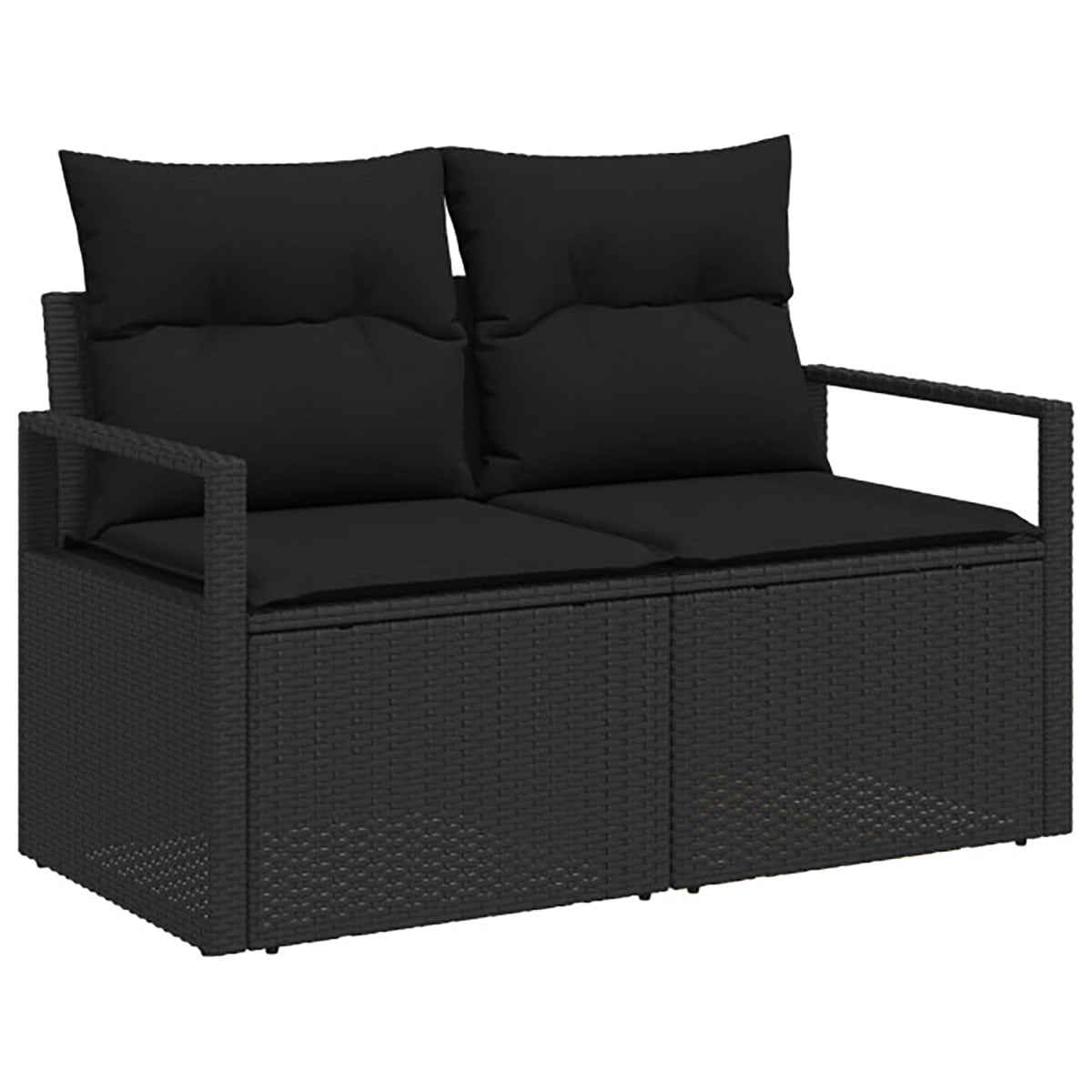 Set sofe 6 kom. Crna Poli Rattan i čelik