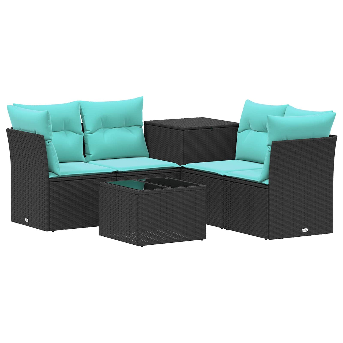 Set sofe 6 kom. Crna i Plava 55 x 55 x 37 cm