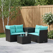 Set sofe 6 kom. Crna i Plava 55 x 55 x 37 cm