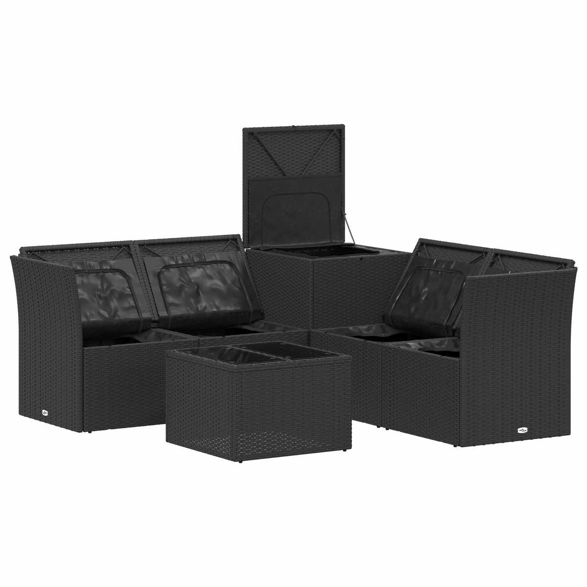 Set sofe 6 kom. Crna i Plava 55 x 55 x 37 cm