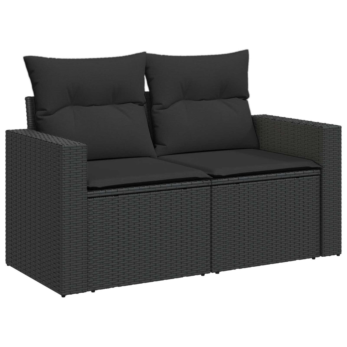 Set sofe 6 kom. Crna Poli Rattan i čelik