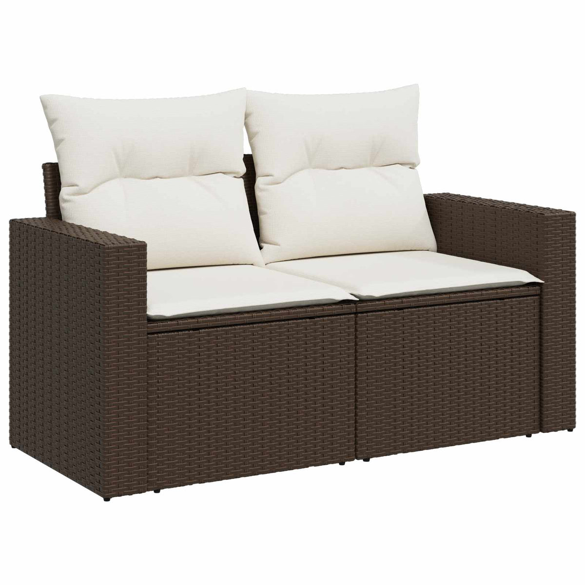 Set sofe 6 kom. Smeđa i krem bijela Poli Rattan i čelik